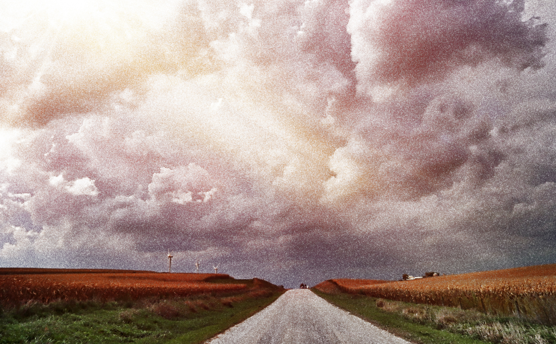 Storm clouds passing over a Nebraska farm.